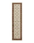 Runner Rug 2 x 7.6, Skinny Runner, Oriental Rug for Hallway, Ivory & Rust Red, Floral Allover